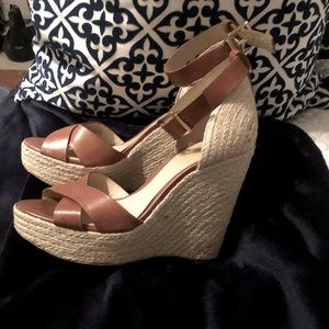 Vince camuto leather wedge heels